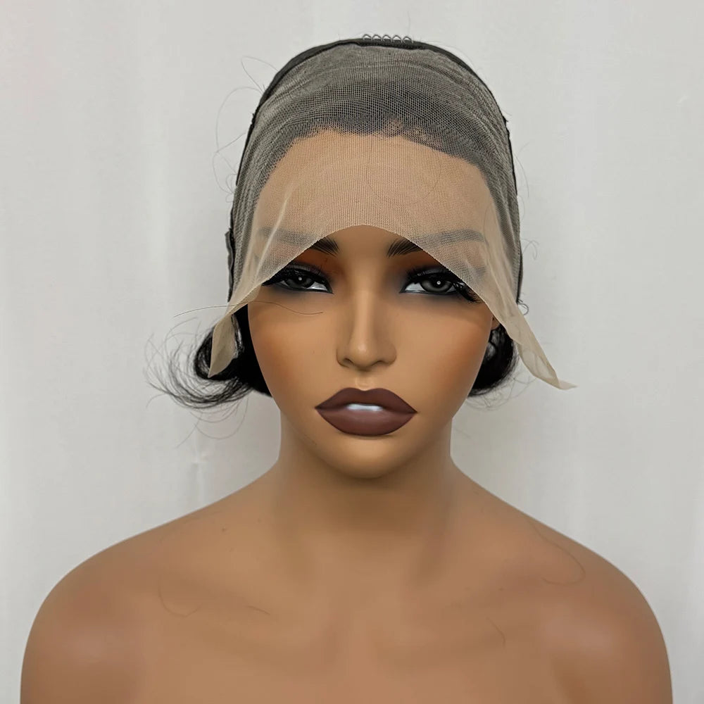 Wholesale 1/2/5 pcs 13x4 Lace Frontal Short Pixie Cut Straight Wavy Human Hair Wigs 180% Density Lace Front Wig for Black Women