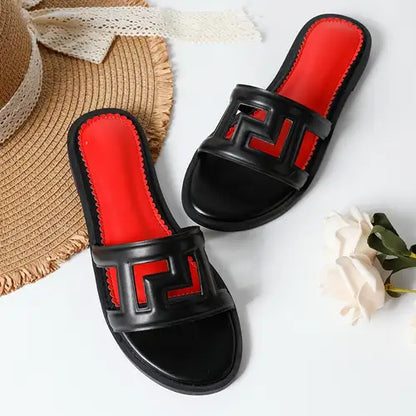 Fendi  Leather Flat Slides