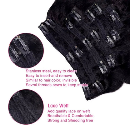 Body Wave Clip in Hair Extensions Real Human Hair Clip ins 100% Brazilian Hair Seamless Clip in Hair  For Women 120 Gram