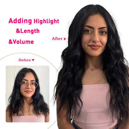 Body Wave Clip in Hair Extensions Real Human Hair Clip ins 100% Brazilian Hair Seamless Clip in Hair  For Women 120 Gram