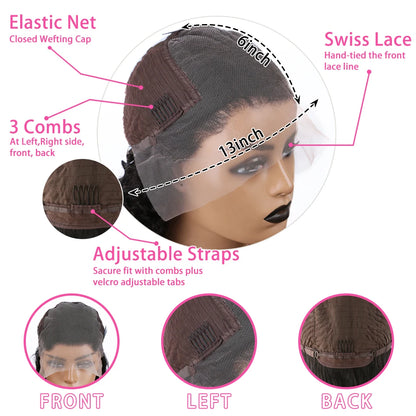 220 Density Body Wave Short Bob 13x4 13x6 Transparent Lace Front Human Hair Wigs 5x5 HD Pre Plucked Lace Frontal Wig For Women