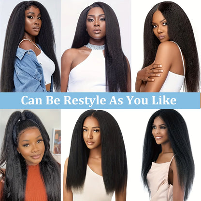 Kinky Straight Clip in Hair Extensions 120g 18Inch Kinky Clip Ins Brazilian Remy Hair Extensions Natural Black #1B For Woman