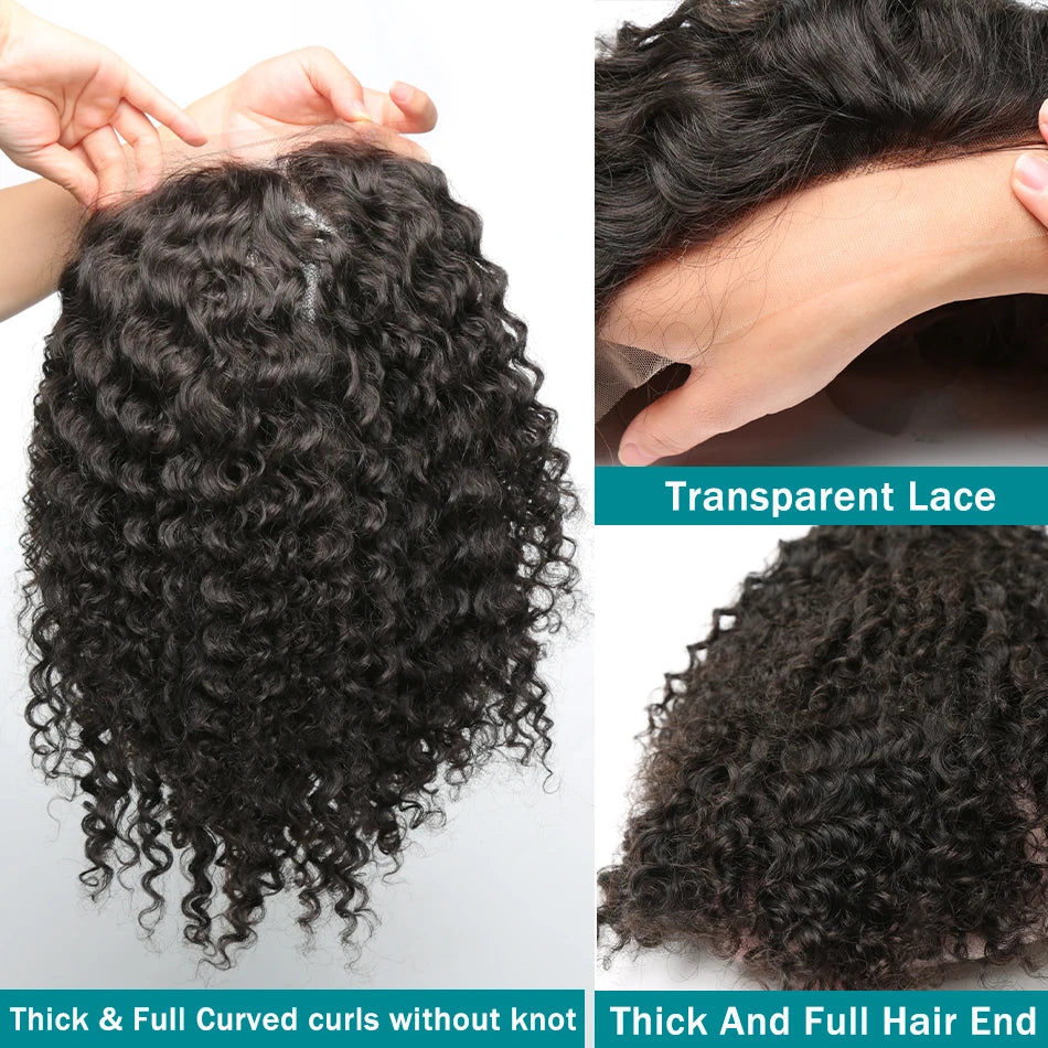 Curly Short Bob 220% HD 13X6 Lace Frontal Human Hair Wigs Deep Wave 13X4 Lace Front Wig 5X5 Closure Brazilian Remy Hair Wig