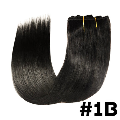 Clip In Hair Extension Human Hair Straight Brazilian Human Hair Clip In Extensions Full Head Seamless Natural Black 1B For Women