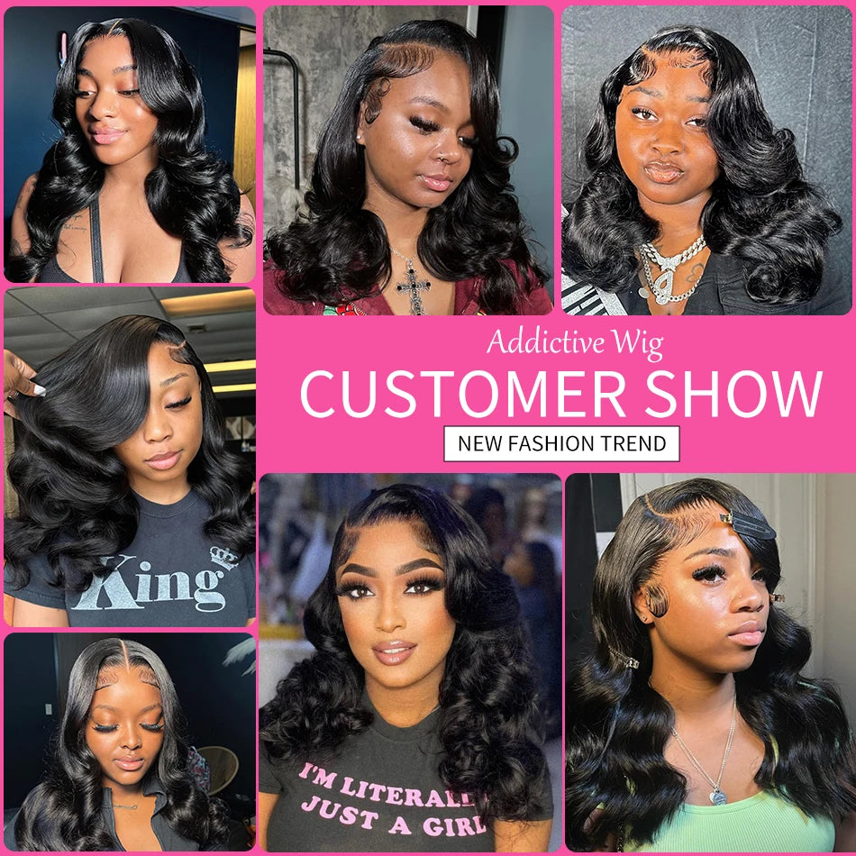 220 Density Body Wave Short Bob 13x4 13x6 Transparent Lace Front Human Hair Wigs 5x5 HD Pre Plucked Lace Frontal Wig For Women