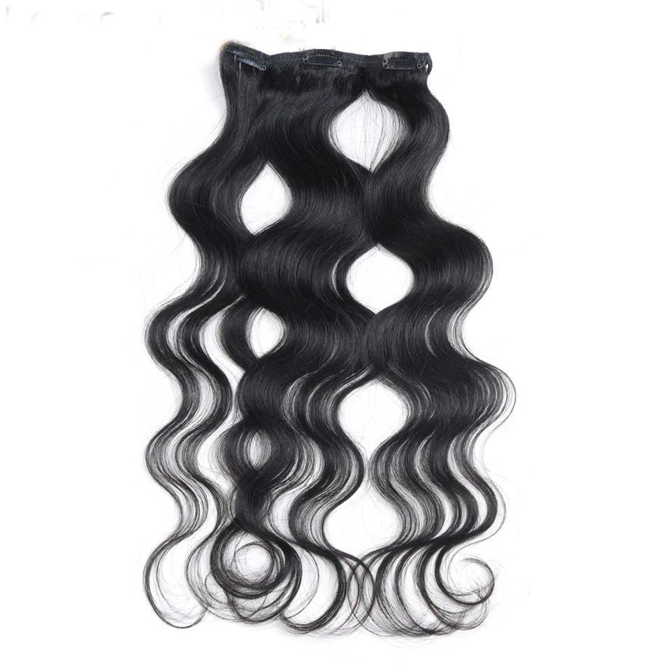 Body Wave Clip in Hair Extensions Human Hair 125G Weft Long Wavy Clip ins Remy Hair Extensions for Women and Girls 20 Inch