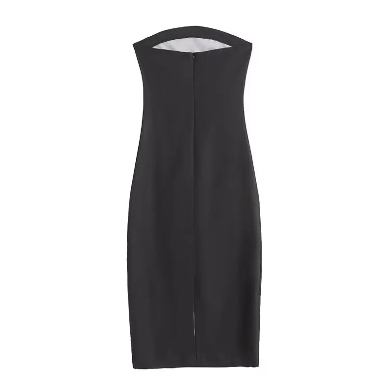 Sexy Strapless Backless Printed Long Dress Women Fashion Sleeveless Off Shoulder Vestidos 2024 Summer Lady Party Evening Robes