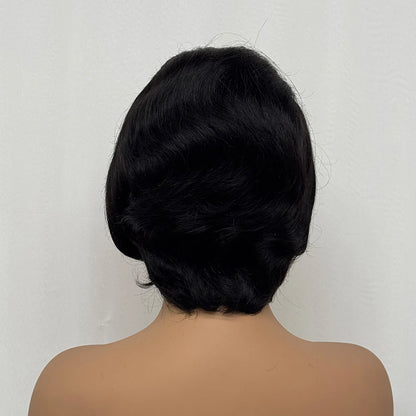 Wholesale 1/2/5 pcs 13x4 Lace Frontal Short Pixie Cut Straight Wavy Human Hair Wigs 180% Density Lace Front Wig for Black Women