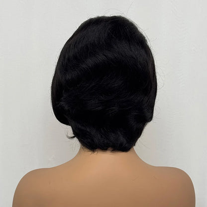 Wholesale 1/2/5 pcs 13x4 Lace Frontal Short Pixie Cut Straight Wavy Human Hair Wigs 180% Density Lace Front Wig for Black Women