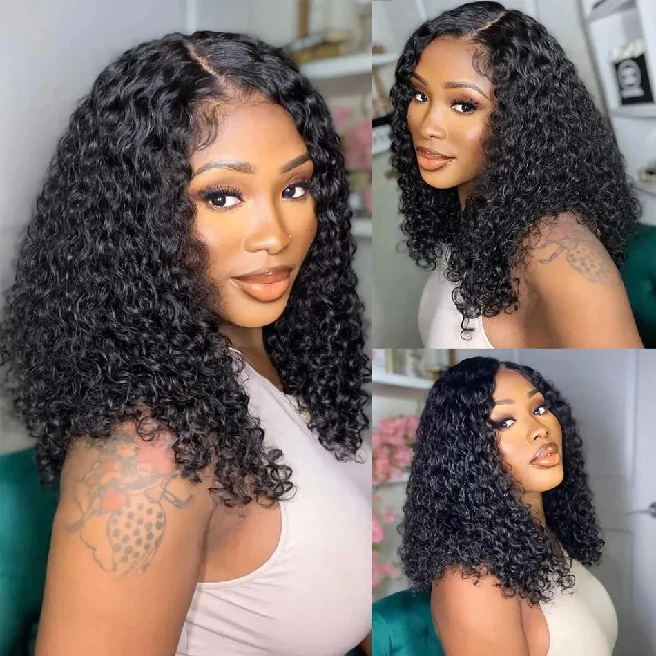 Curly Short Bob 220% HD 13X6 Lace Frontal Human Hair Wigs Deep Wave 13X4 Lace Front Wig 5X5 Closure Brazilian Remy Hair Wig