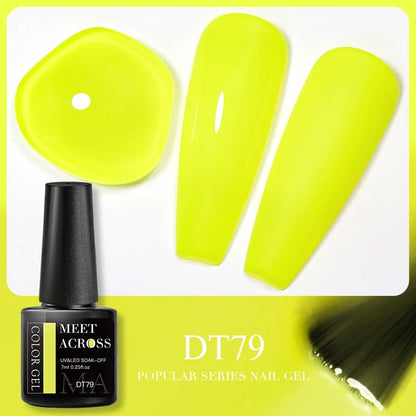 MEET ACROSS 5ml Pink Dried Flower Gel Nail Polish Natural Flower Fairy Nail Art Gel Soak Off UV LED Painting Varnishes For Nails