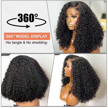 Curly Short Bob 220% HD 13X6 Lace Frontal Human Hair Wigs Deep Wave 13X4 Lace Front Wig 5X5 Closure Brazilian Remy Hair Wig