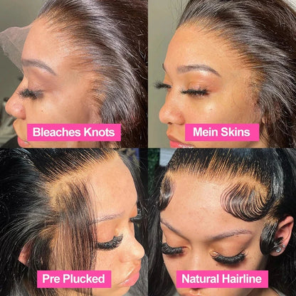 220 Density Body Wave Short Bob 13x4 13x6 Transparent Lace Front Human Hair Wigs 5x5 HD Pre Plucked Lace Frontal Wig For Women