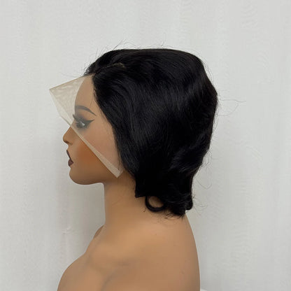 Wholesale 1/2/5 pcs 13x4 Lace Frontal Short Pixie Cut Straight Wavy Human Hair Wigs 180% Density Lace Front Wig for Black Women