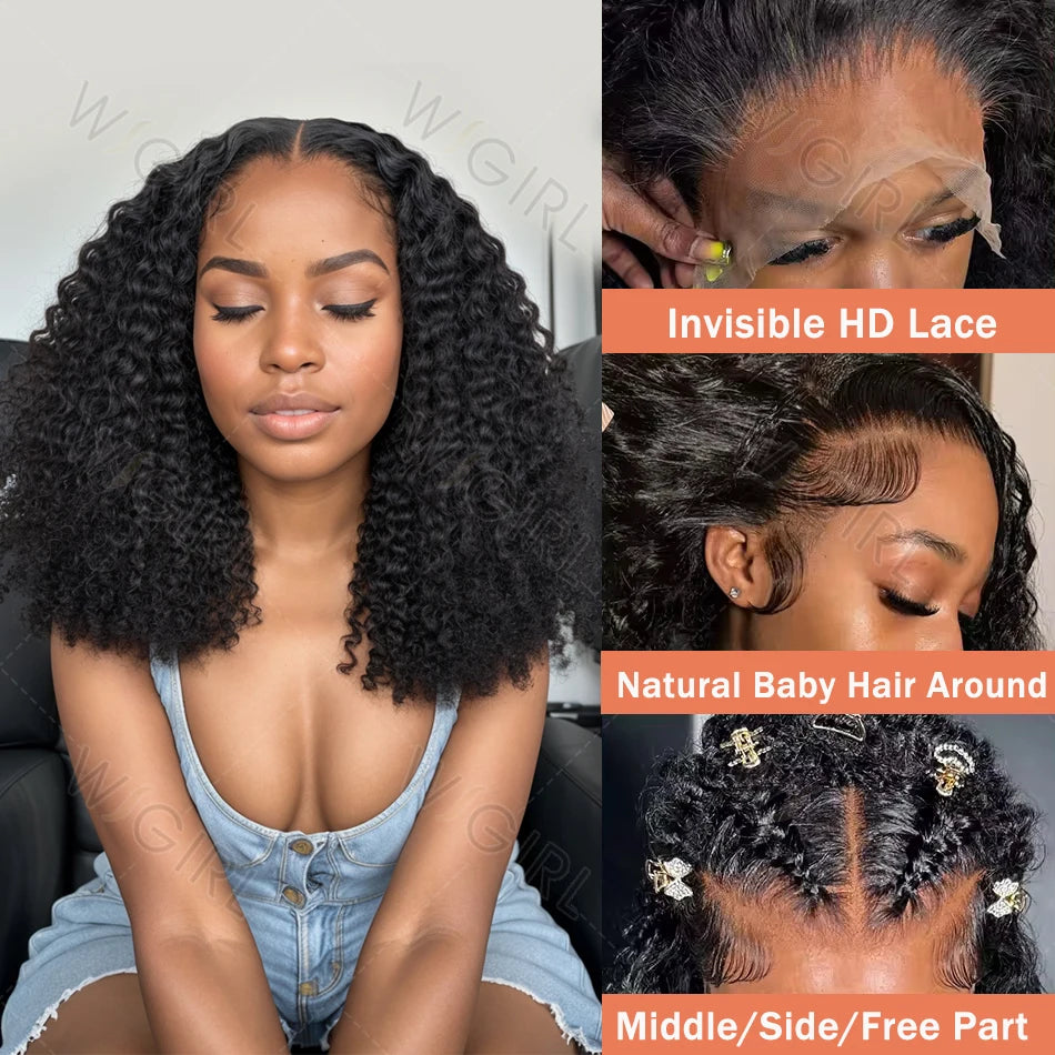 Curly Short Bob 220% HD 13X6 Lace Frontal Human Hair Wigs Deep Wave 13X4 Lace Front Wig 5X5 Closure Brazilian Remy Hair Wig