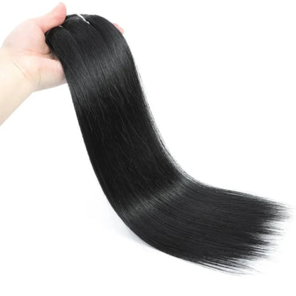 Clip In Hair Extension Human Hair Straight Brazilian Human Hair Clip In Extensions Full Head Seamless Natural Black 1B For Women
