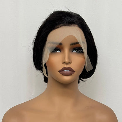 Wholesale 1/2/5 pcs 13x4 Lace Frontal Short Pixie Cut Straight Wavy Human Hair Wigs 180% Density Lace Front Wig for Black Women