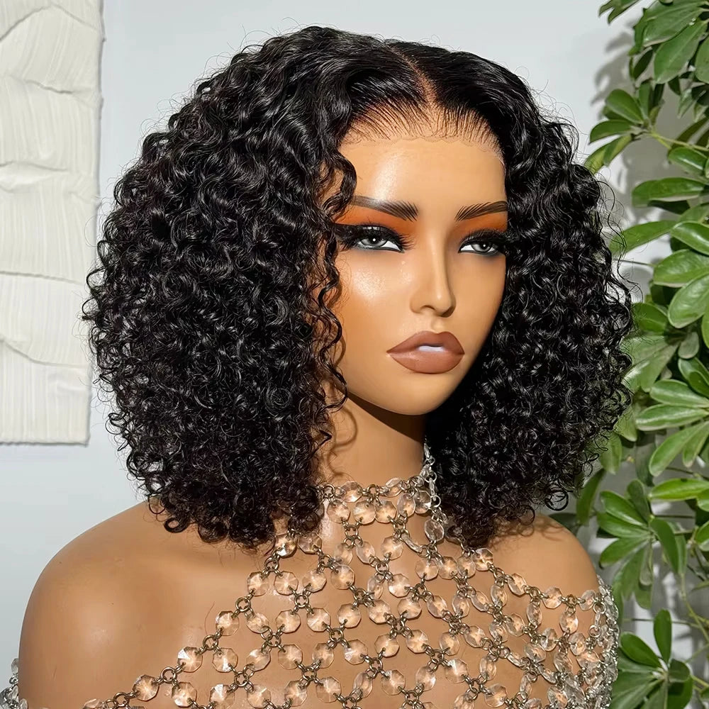Curly Short Bob 220% HD 13X6 Lace Frontal Human Hair Wigs Deep Wave 13X4 Lace Front Wig 5X5 Closure Brazilian Remy Hair Wig