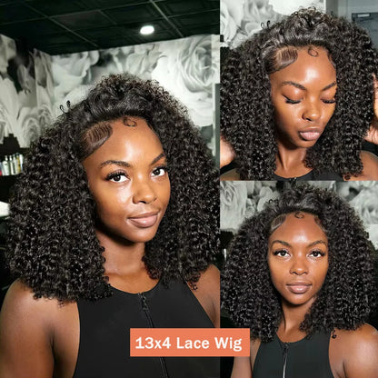 Curly Short Bob 220% HD 13X6 Lace Frontal Human Hair Wigs Deep Wave 13X4 Lace Front Wig 5X5 Closure Brazilian Remy Hair Wig