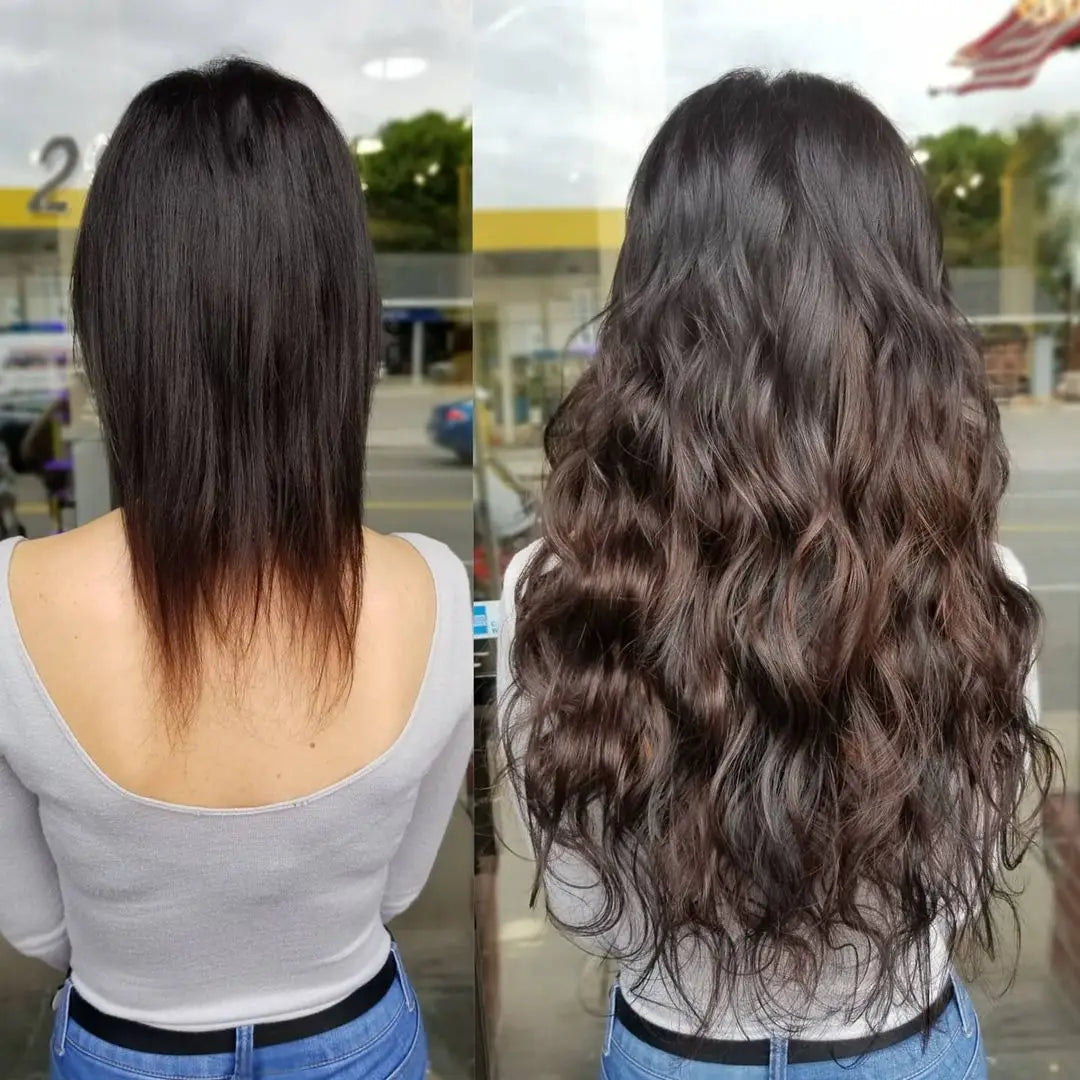 Body Wave Clip in Hair Extensions Human Hair 125G Weft Long Wavy Clip ins Remy Hair Extensions for Women and Girls 20 Inch